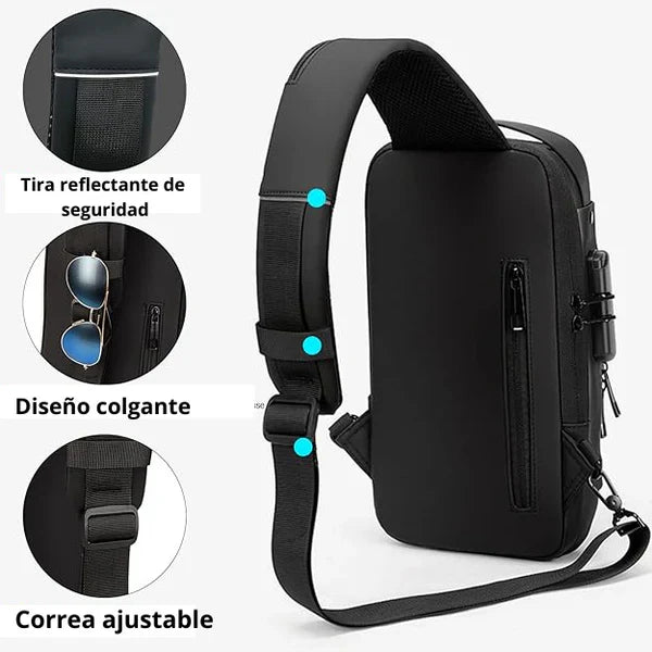 BOLSO CRUZADO ANTIRROBO +USB 3.0 2024