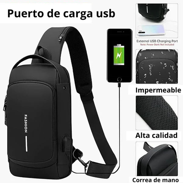 BOLSO CRUZADO ANTIRROBO +USB 3.0 2024